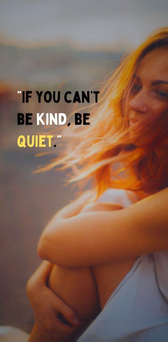 “If you can’t be kind, be quiet.” Attitude English Status